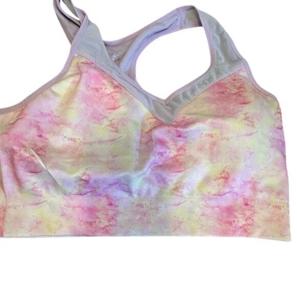 VOGO Pink Criss Cross Leggings & Bra Activewear Athletic Workout Cropped Pants - Picture 2 of 10